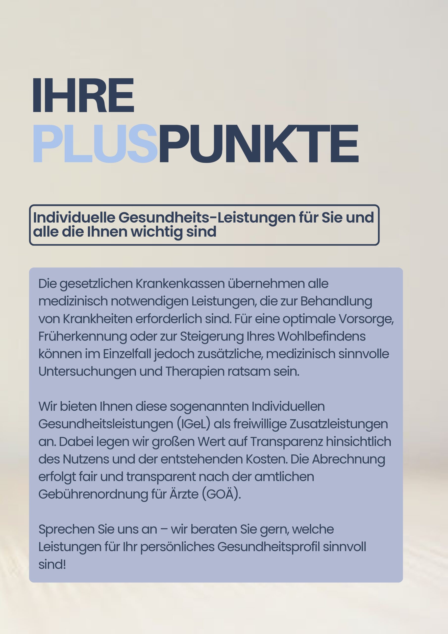 Ihre Pluspunkte